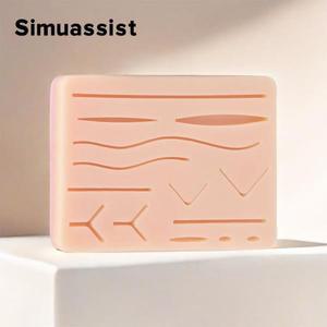 봉합 실습 패드 상처 실리콘이있는 외상성 피부 모델 재사용 가능한 외과 매듭 실리콘 교육