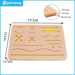 PIORPOY 치과 실습용 실리콘 피부 모델 패드 상처 시뮬레이션 봉합 훈련 키트 교육 학생 몰딩