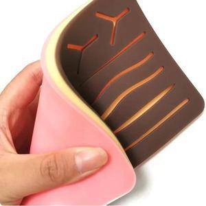 검은 피부 상처 봉합 모델 외과 실습 패드 실리콘 B