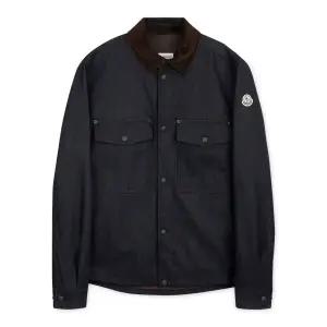 몽클레어 남성 로고 패치 다크 블루 자켓 2F00024 598X1 76C