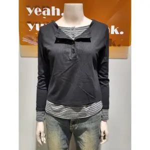 갤러리아 [바인드]단가라배색T_C 긴팔티셔츠(DIGS1-WKL022)