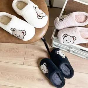 [라일리] Rly 겨울 커플 여성 남성 기모 밍크 퍼 털 슬리퍼