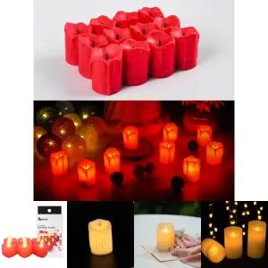 (레드 12개입) 럭셔리 LED초 파티 촛불 장식 소품 생일/양초/기념일/LED/데코/무드/무연/미니/분위기/소형