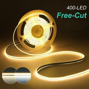 5mm 8mm PCB 프리컷 COB LED 스트립 12V 24V 400 플렉시블 테이프 라이트 3000k 0.5m 2m 10m 선형 조명