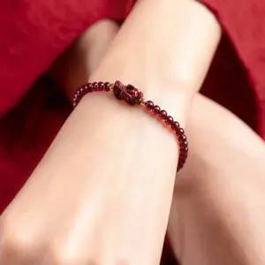 경면주사 행운 소원 원석팔찌 부적 붉은색 염주팔찌 건강 기원