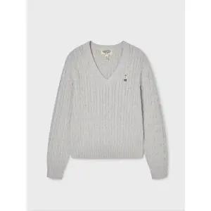 갤러리아 스티브 브이넥 케이블 스웨터(WHKAG1114F)