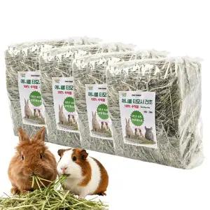 [애니몰파크]애니몰 압축 티모시 건초 3kg 4개 토끼 기니피그 사료 먹이
