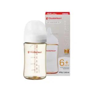 더블하트 아기 젖병 출산 준비 선물 240ml 젖꼭지 M BNS