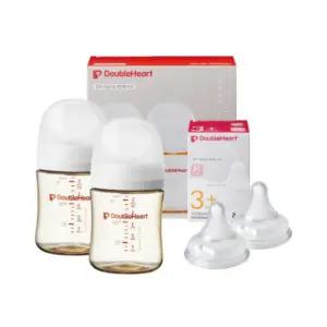 더블하트 베이직 트윈팩 젖병 160ml 출산 준비 화이트 BNS