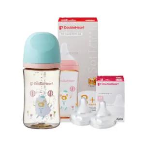 더블하트 아기 분유 모유 젖병 240ml 젖꼭지 M 양 BNS