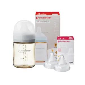 더블하트 3세대 젖병 160ml 젖꼭지M 출산 준비 그레이 BNS