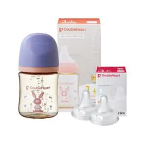 더블하트 아기 젖병 160ml 젖꼭지 S 출산 선물 토끼 BNS