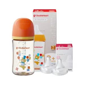 더블하트 아기 분유 모유 젖병 240ml 젖꼭지 M 베어 BNS