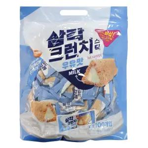 삼각크런치스틱 우유맛 400g x 3개 과자쿠키 한입스낵 아이간식 탕비실 사무실 낱개포장과자
