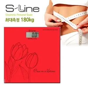 고품질 B에스라인 180kg 빨강튤립 디지털 체중계 250 체충계 전자체중계 몸무게 체중저울 WFHU31T