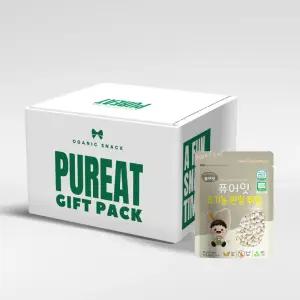 (선물세트) 퓨어잇 오가닉 튀밥 10봉 선물용 간식박스아기 쌀과자 떡뻥 유기가공식품 출산 돌선물 백일
