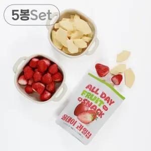퓨어잇 올데이 동결건조 과일칩 사과딸기 5봉세트 100아기과자 뻥과자 천연간식 과일