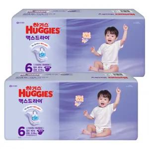 하기스 맥스드라이 밴드형 6단계 점보 공용 40매 2팩