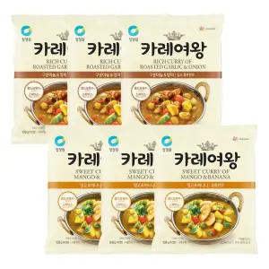 청정원 카레여왕 (분말) 마늘양파, 108g, 3개 + 망고바나나, 108g, 3개