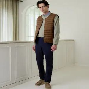 남성 기모 밴딩 치노팬츠 네이비