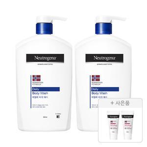뉴트로지나 데일리 바디 워시 950ml, 2개 + 증정(인텐스 리페어 시카 에멀젼 15ml, 2개)