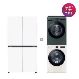 LG 디오스 오브제컬렉션 매직스페이스 냉장고 + LG 트롬 세탁기건조기 세트 (T875MHH111 + FX24ENE-GNG)
