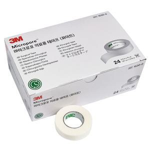 3M 백색 저알러지 반창고 의료용 테이프 마이크로포 1530-0 1/2인치 24개 1박스