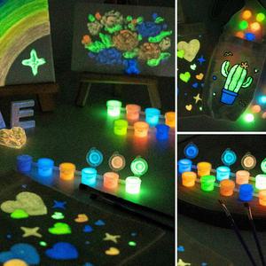 [문구티쳐] 민화샵 야광물감놀이 (A세트/B세트) 2종 6색 3ml 알록달록 야광 페인트 키즈물감