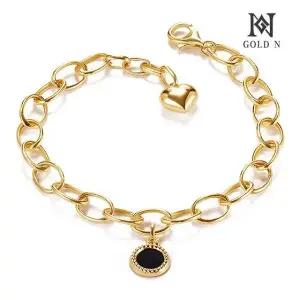 [골드앤] 14K 볼륨픽스 천연오닉스 팔찌 소