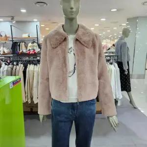 시슬리/애플아울렛/카라넥 페이크퍼 숏 자켓 SA LEC2261