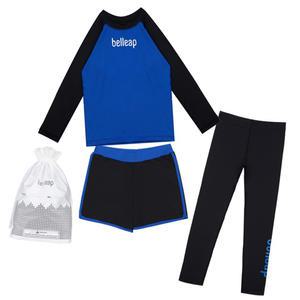 키즈 주니어 남아 래쉬가드세트 반바지+긴팔+워터레깅스 세트 아동 수영복 초등 생존수영복 물놀이옷