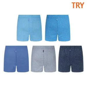 5종 세트 ) TRY 남자 순면 트렁크 쿨 자일리톨 사각 팬티