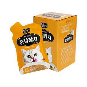 테비토퍼 혼담참치 치킨 33g 48개 파우치 고양이간식