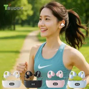 티버디 골전도 블루투스 이어폰 오픈형 무선이어폰 퓨어화이트 런닝 스포츠 귀안아픈 귀걸이형