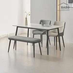 [라로퍼니처]캐슬 1250 포세린 통 세라믹 4인 식탁 세트 (식탁+의자2+벤치1)