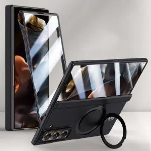 [유니커블]갤럭시z폴드7 지폴드 폴더 사생활보호 강화 액정 풀커버 마그네틱 맥세이프 호환 링 하드 케이스