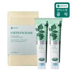 덴티스테 치약 어스패키지 선물세트 플러스화이트 프로 200g 2개입 친환경 포장