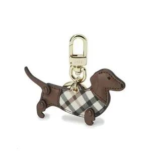 [닥스](강남점)DBHO5FE84W3 [키링][DAKS PUPPY][닥스퍼피]브라운 체크배색 가죽 키링
