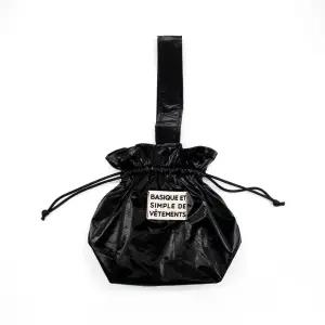 글로시백 스트링 파우치 미니백 포인트 가방 실버 블랙 패션백