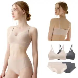 팬티 2장 비너스 여성 노후크 무봉제 브라 팬티 세트 프리커팅 심리스 노와이어 몰드 풀컵 탑 RA032S_3S