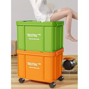 대형 리빙박스 이동식 플라스틱 패브릭 운반용 공구 박스 옷정리함 755형 바퀴달린 정리함