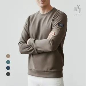 김영주골프 남성 기모라운드티셔츠 겨울티셔츠 스판 데일리 출근 편한티 소프트기모 KRMT5238