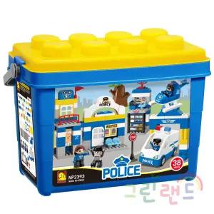폴리스 POLICE NP2393 블록놀이 144pcs 통블록 38개월 경찰차 헬기 토들러블럭 옥스포드 유아 그린랜드79
