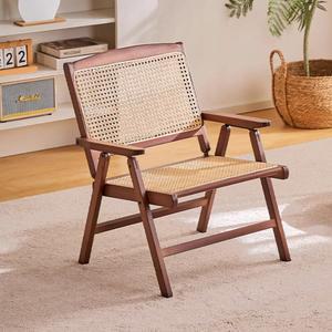 접이식 사각 라탄의자 원목색 소파 화장대 안락 오크 미니4족 홈바 26cm 낮은 보조의자