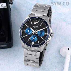 [카시오] MTP-1374D-2A 스탠다드 아날로그 멀티기능 정장캐쥬얼 남자 메탈 시계 d