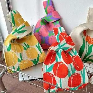 예쁜 미니 니트 데일리 손 여성 가방 백 토트