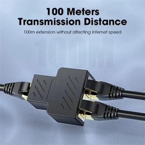 RJ45 분배기 어댑터 1:2 듀얼 암 USB - 포트 8P8C 연장 플러그 LAN 인터페이스 이더넷 소켓 커넥터