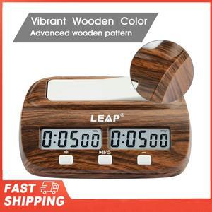 딜레이  보너스 기능이 있는 체스 타이머, 보드 게임용 디지털 시계, 우드 그레인 색상 도구