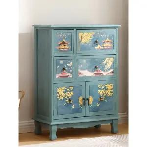 복고풍 나비장 서랍장 가구 왕실 수납 빈티지 엔틱 거실장 중국풍 문갑 고가구 자개농