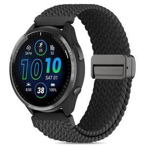가민 포러너 965 /955 /945 /935 /970 /fenix5 /fenix6와 호환되는 HQzon 나일론 시계 밴드, 인스팅트 /Instink2 /Instink3 45mm와 적합한 22mm 땋은 자기 버클 스트랩